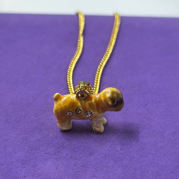 💛 Gold Plated Dog Pendant Necklace - Picture 1 of 3